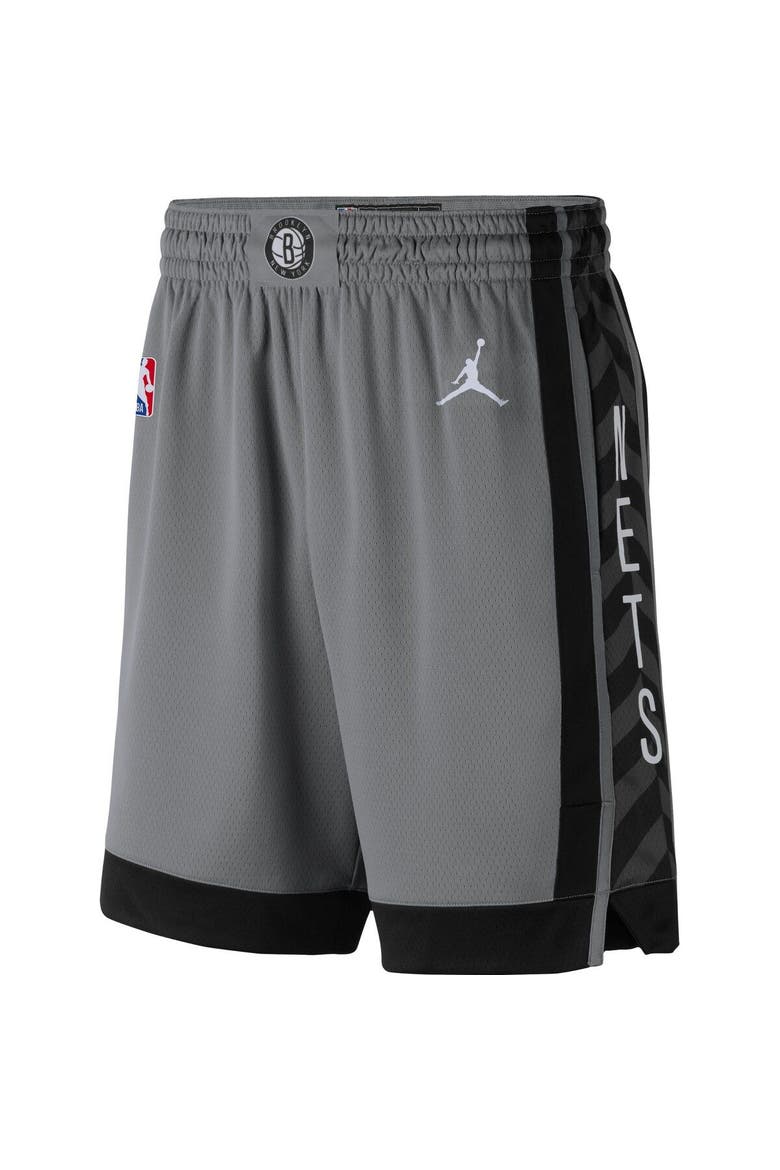Men's Jordan Brand Charcoal Brooklyn Nets Statement Edition Swingman Shorts, Alternate, color, Charcoal