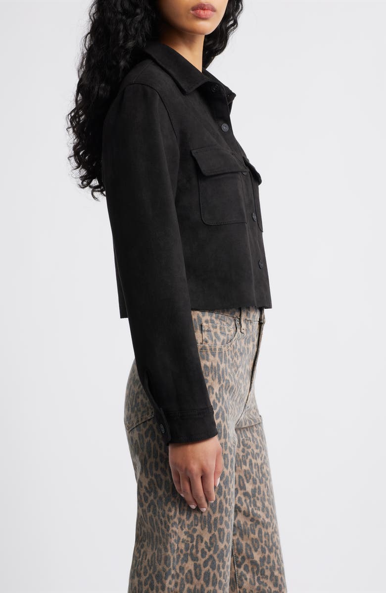 HIDDEN JEANS Shrunken Snap-Up Shirt, Alternate, color, Black