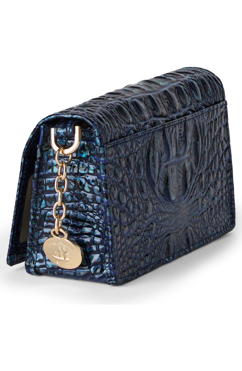 Brahmin Minuette Croc Embossed Leather Crossbody Bag, Alternate, color, Royal Blue Melbourne