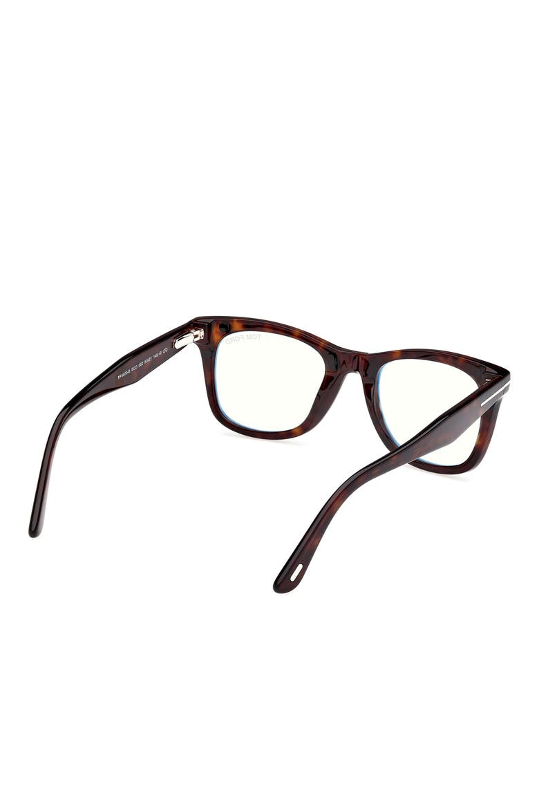 50mm Square Blue Light Blocking Optical Glasses, Alternate, color, HAVANA ECO / T LOGO