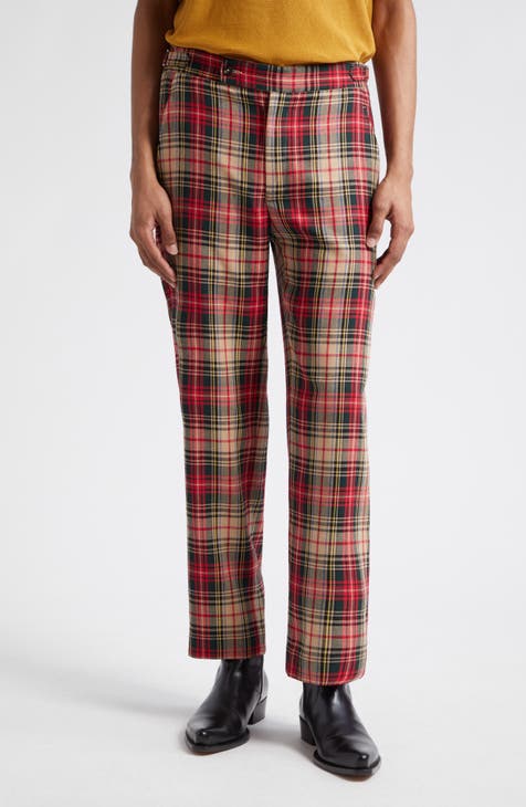 Designer fashion plaid pants