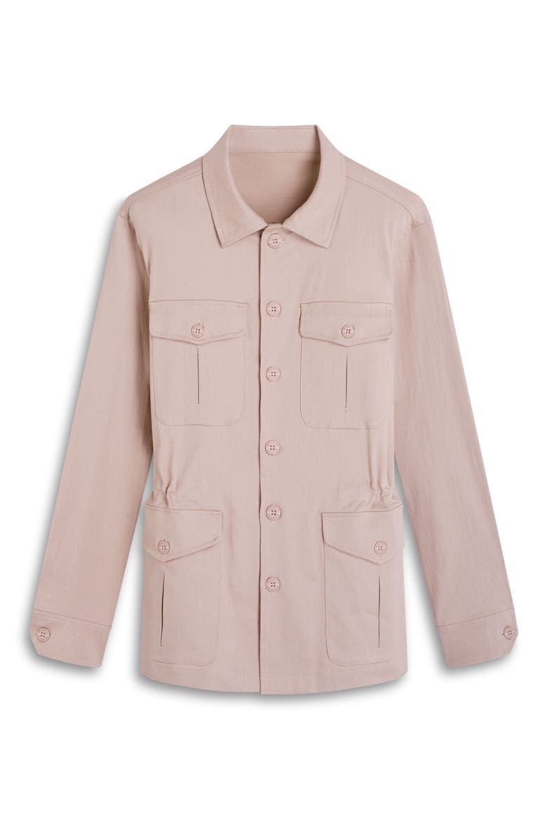 Linen Blend Safari Jacket, Alternate, color, SAND