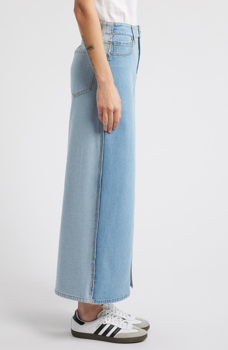 1822 Denim Front Slit Denim Maxi Skirt, Alternate, color, 