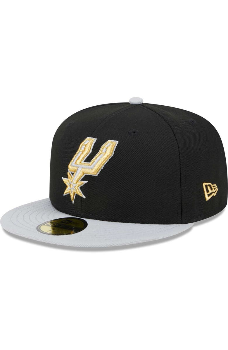 New Era Men's New Era Black/Gray San Antonio Spurs Gameday Gold Pop Stars 59FIFTY Fitted Hat, Alternate, color, 
