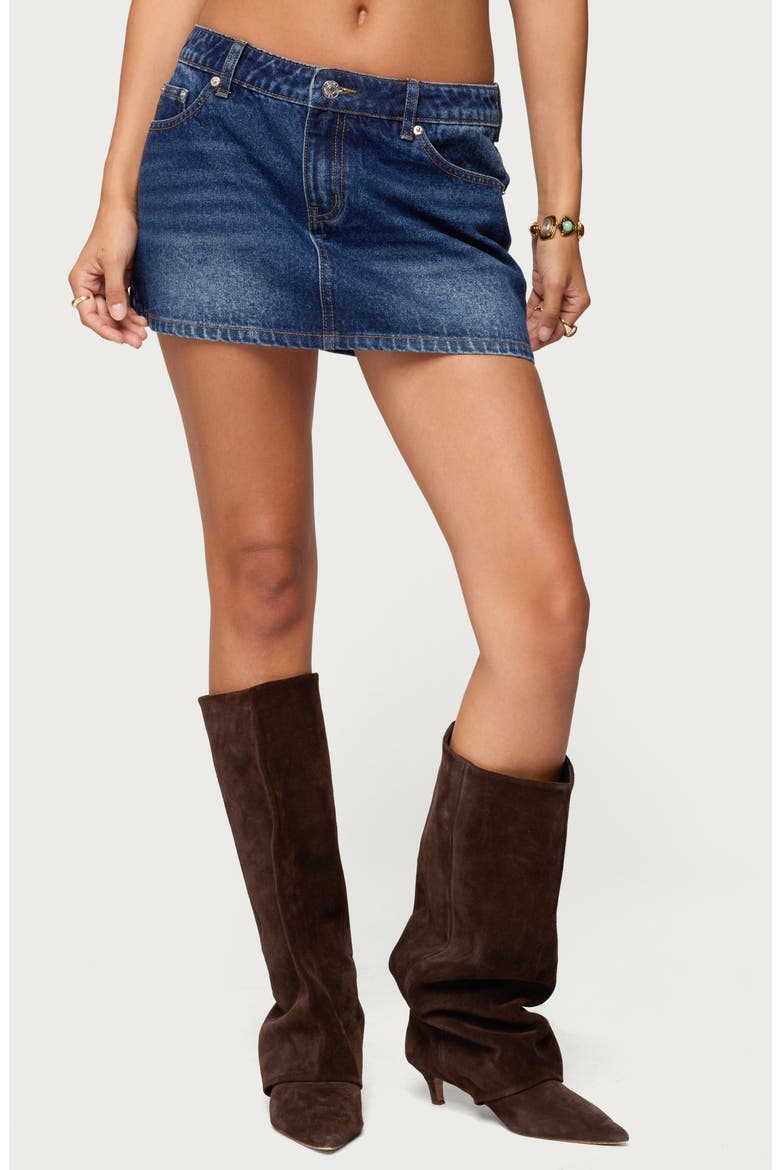 Chiara Denim Miniskirt, Main, color, DARK-BLUE