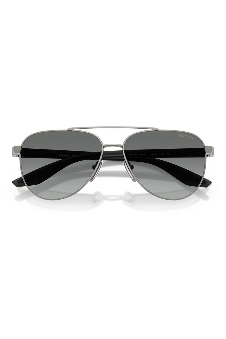 58mm Pilot Sunglasses, Alternate, color, GUNMETAL