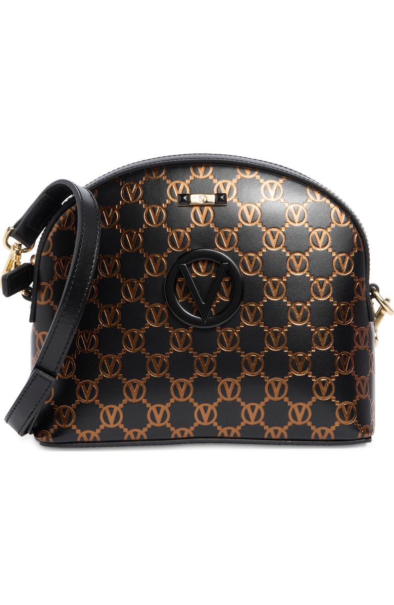 VALENTINO BY MARIO VALENTINO Diana Monogram Leather Crossbody Bag, Main, color, Black