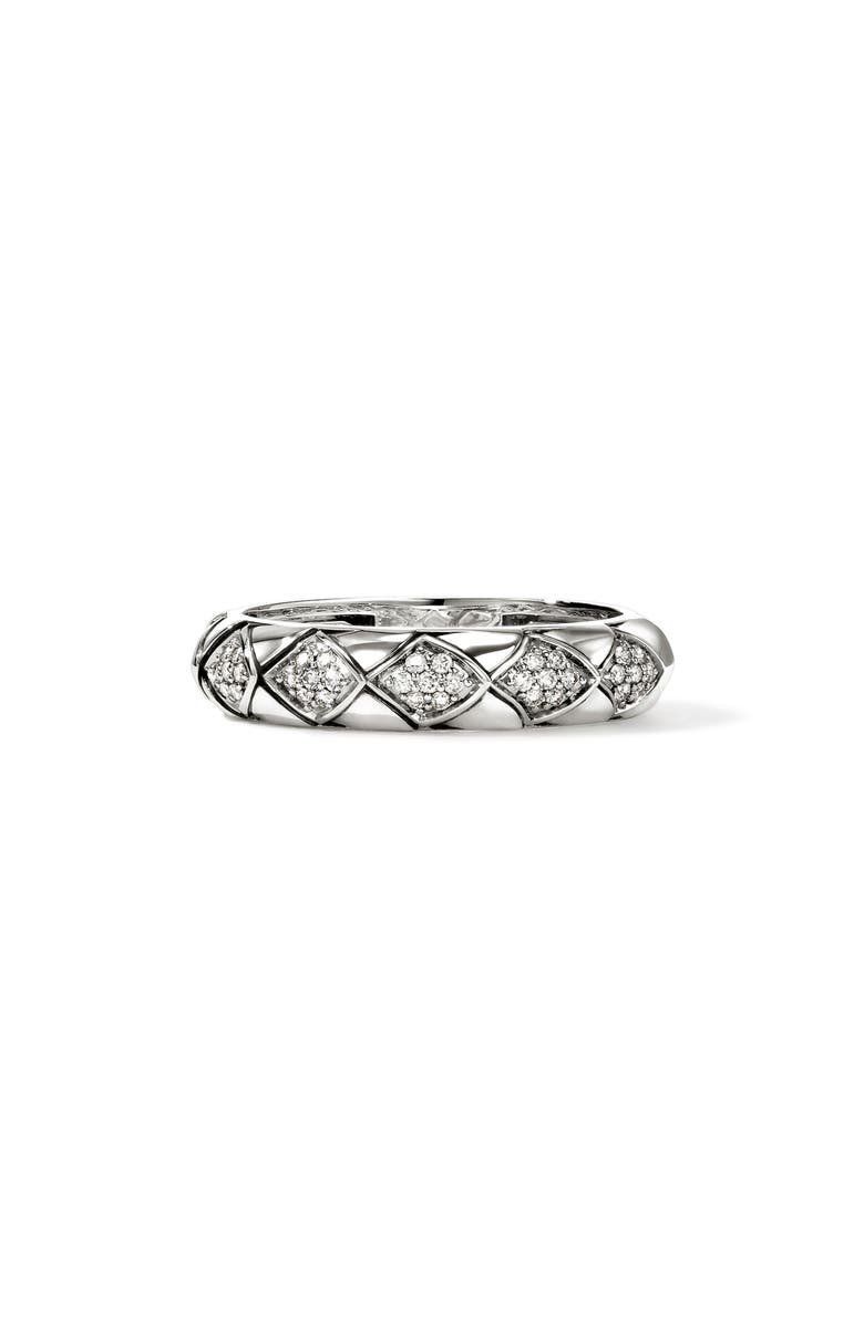John Hardy Naga Sterling Silver & Diamond Band Ring, Main, color, Silver