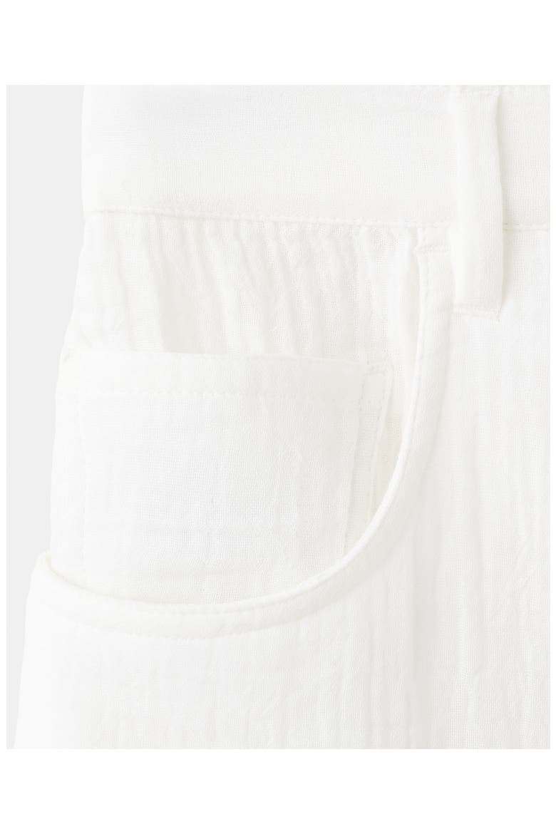 Cotton Double Gauze Straight Leg Pants, Alternate, color, WHITE