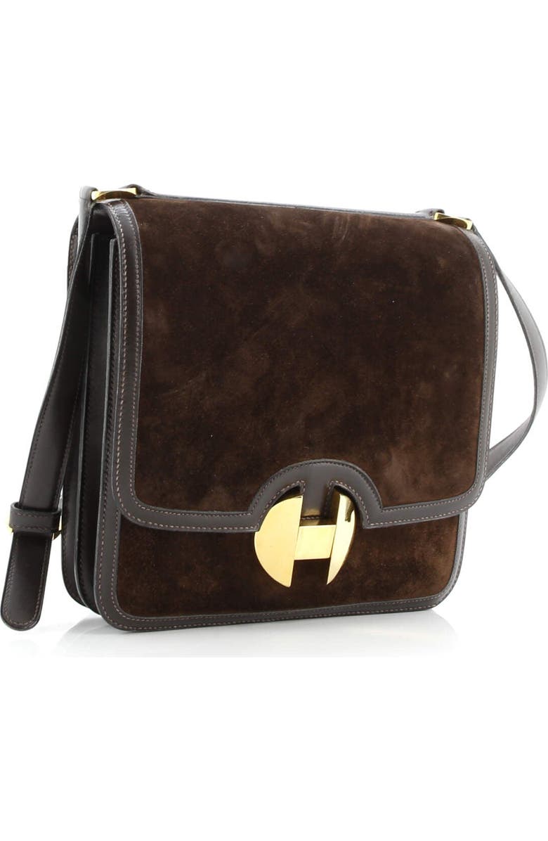 Pre-Owned Hermes 2002 Shoulder Bag Doblis Suede with Evercalf 20, Alternate, color,