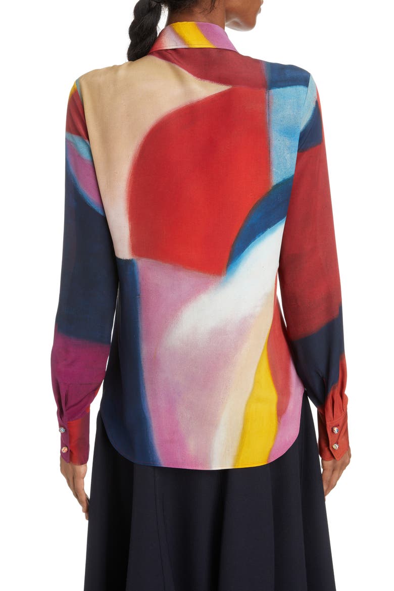 Denervaud Print Silk Crêpe de Chine Blouse, Alternate, color, MULTICOLOR 1