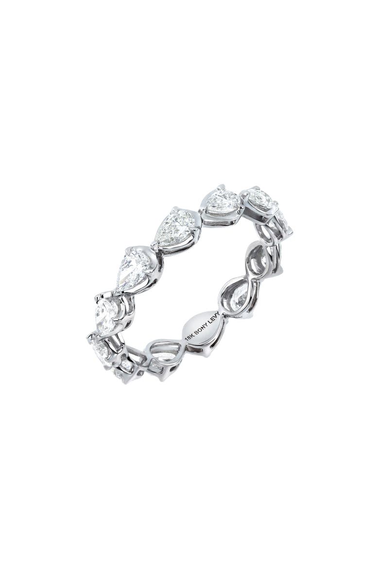 Aviva Pear Diamond Eternity Ring (Nordstrom Exclusive), Main, color, 18K WHITE GOLD