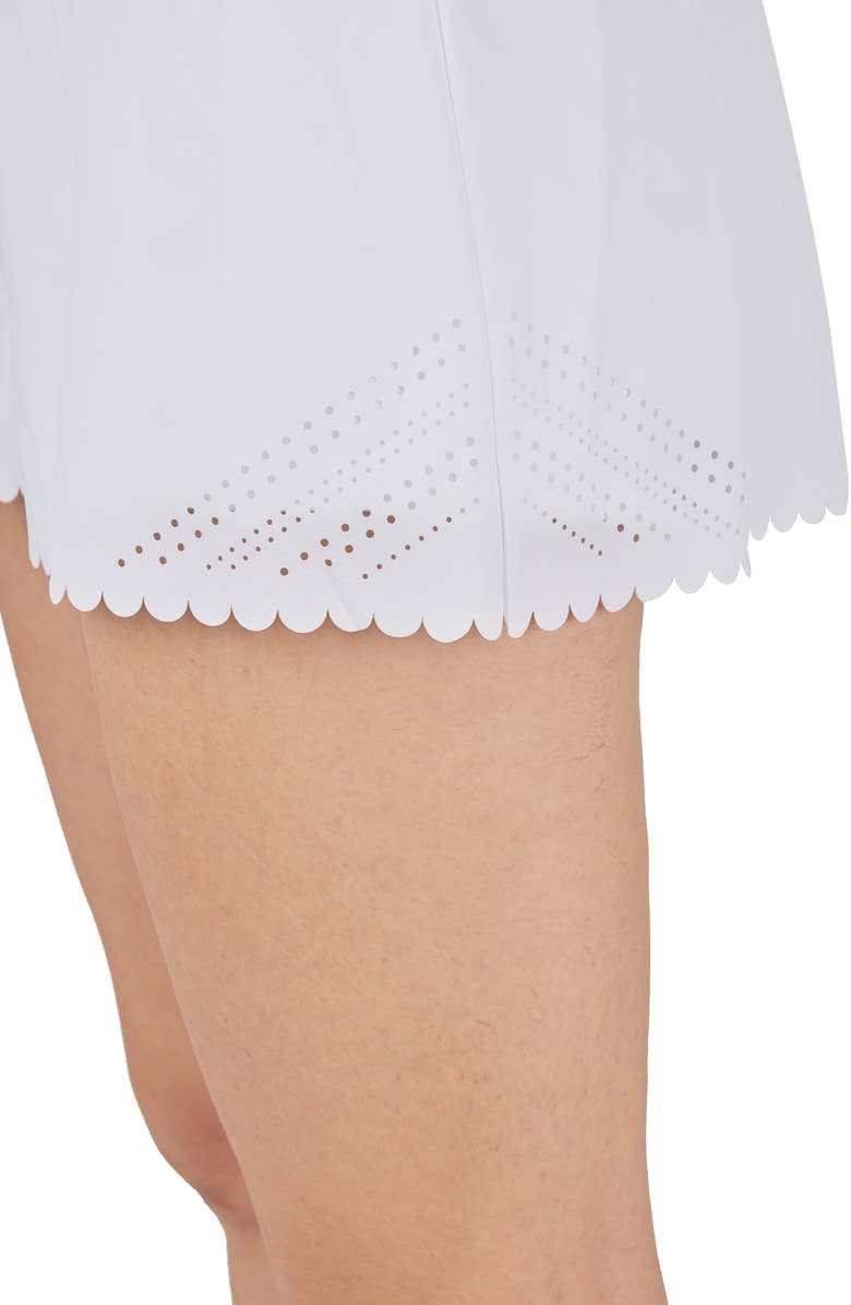 YOGALICIOUS Lightstreme All for Sun Laser-Cut Layered Shorts, Alternate, color, White