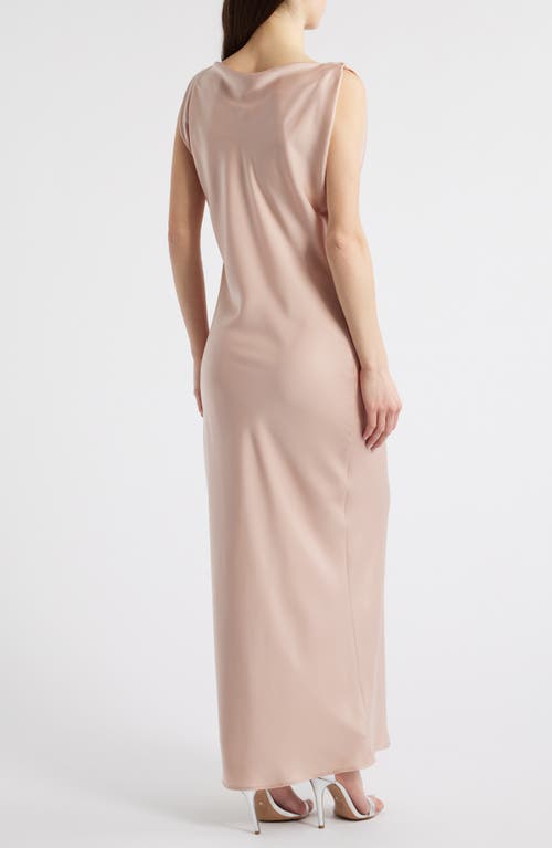 Wayf Katerina Draped Matte Satin Gown In Rose