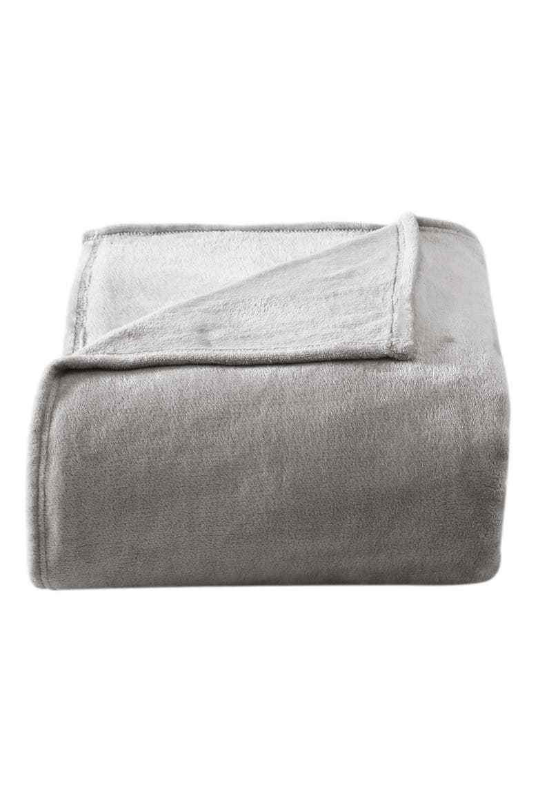 Plush Fleece Throw Blanket, Main, color, GREY