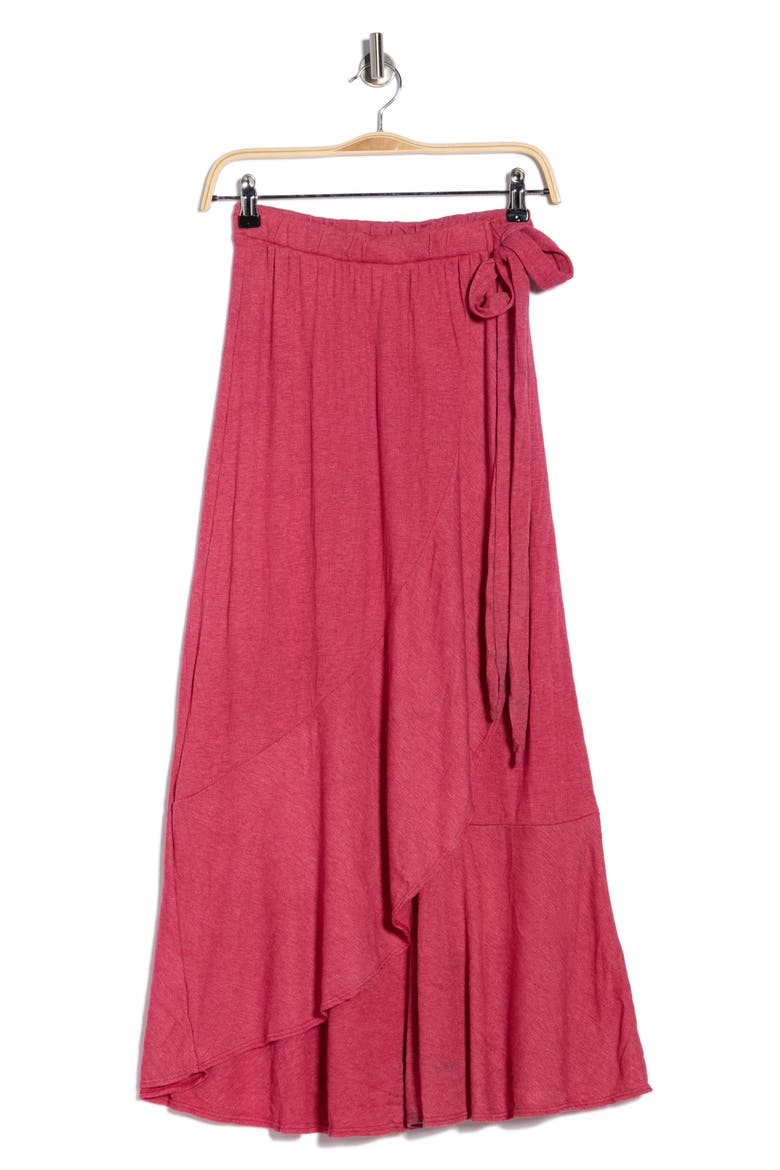 Wrap Midi Skirt, Alternate, color, ROSEWOOD