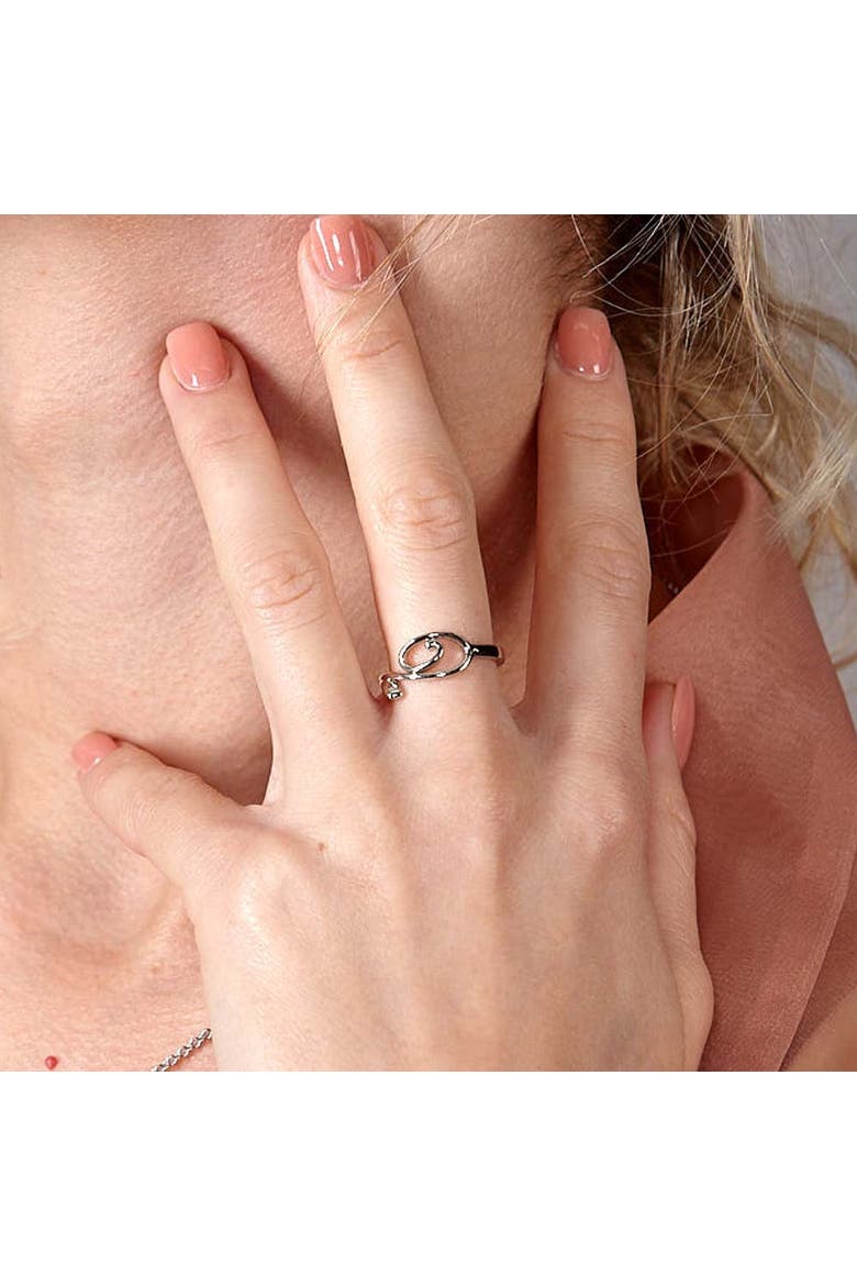 Q Ring, Alternate, color, Sterling Silver