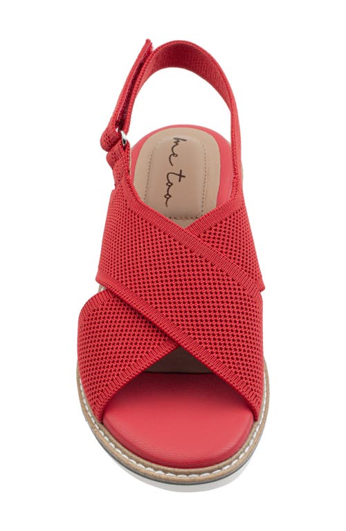 Me Too Azania Slingback Platform Wedge Slide Sandal In Mt Red