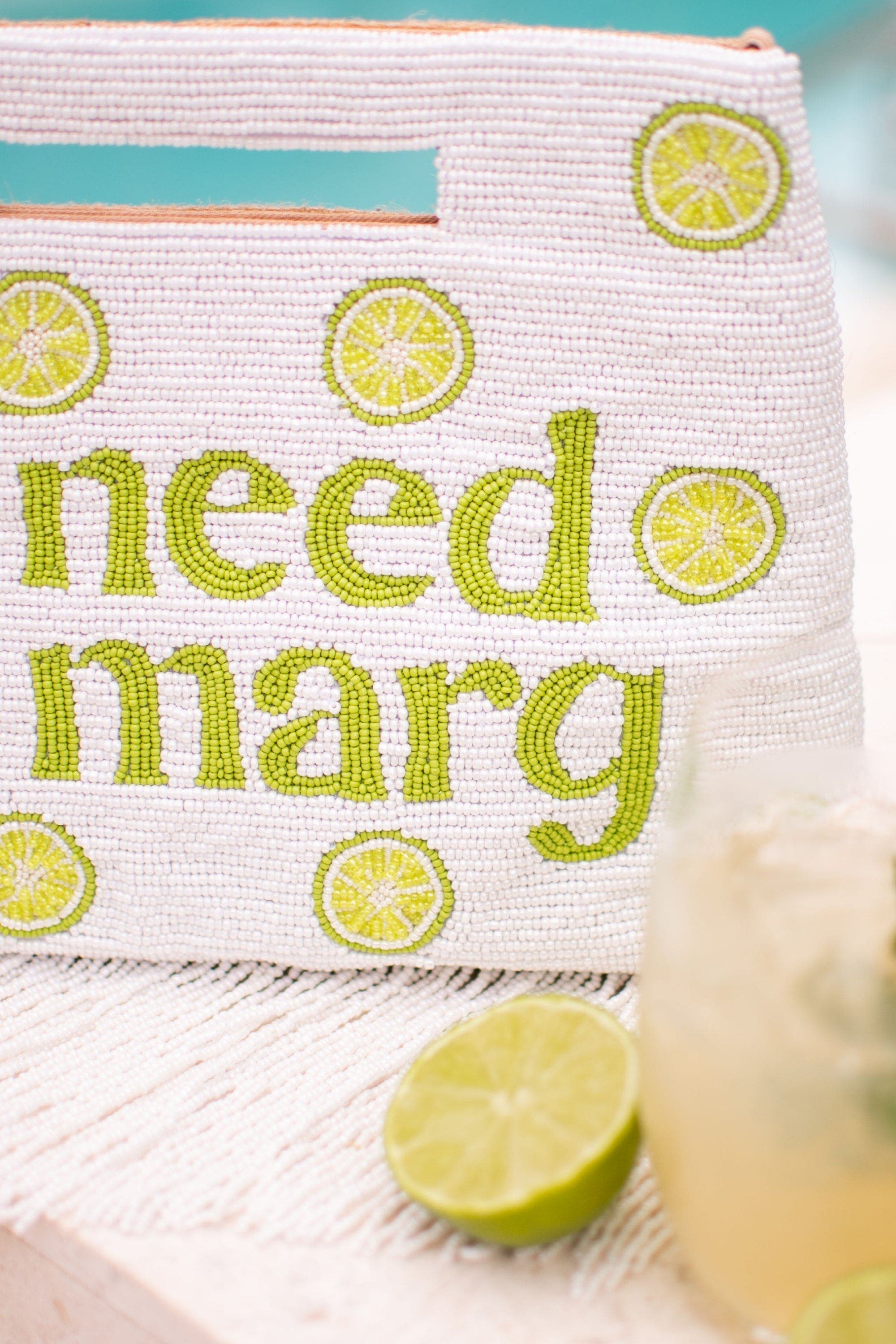 Island to East Side I Need a Marg Handle Pouch, Alternate, color, White