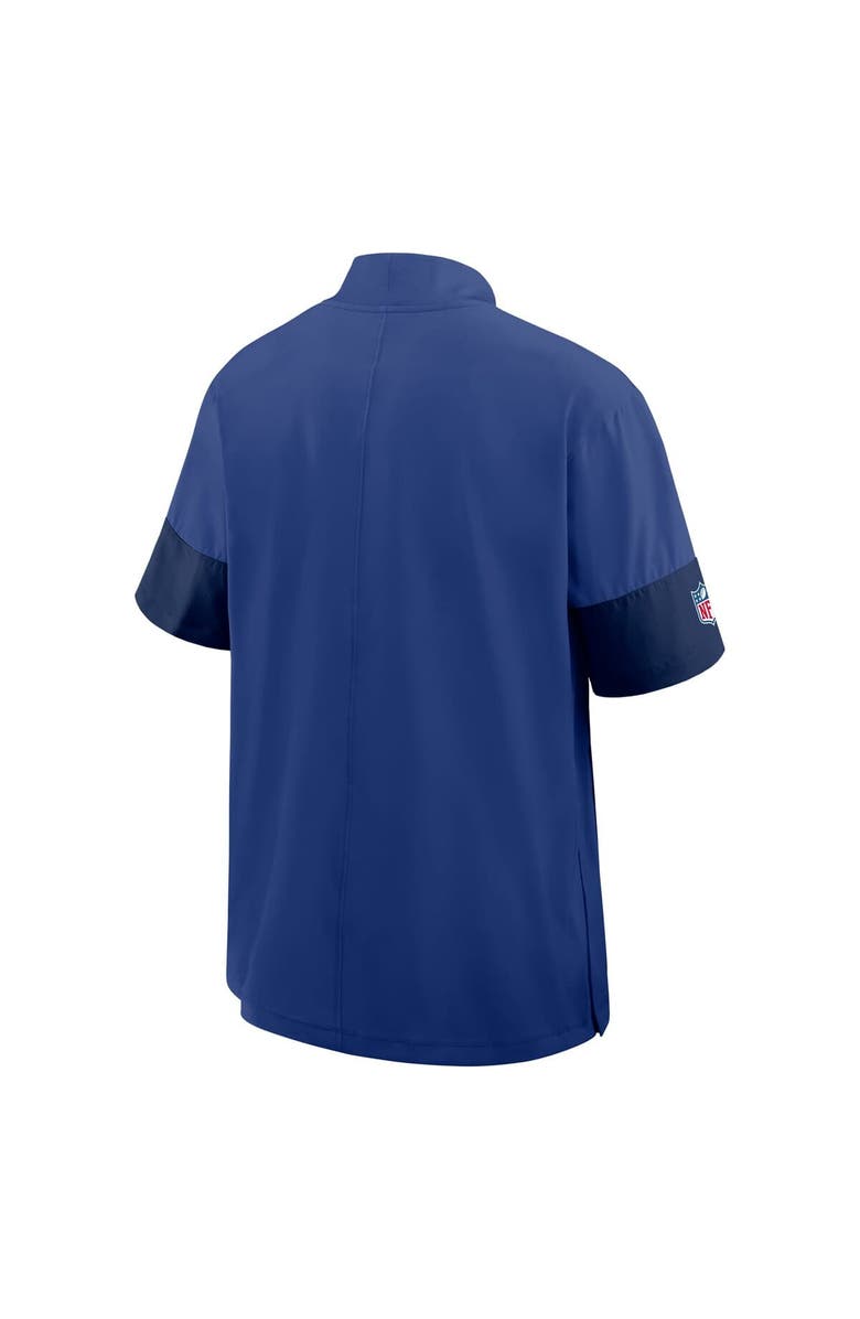 Nike Men's Nike Royal New York Giants Sideline Short Sleeve Quarter-Zip Coach Jacket, Alternate, color, Royal