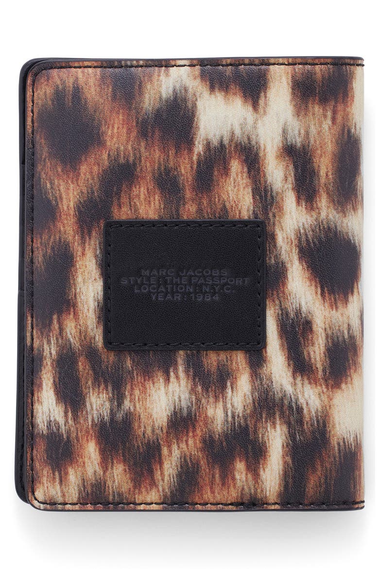 The Leopard Leather Passport Case, Alternate, color, BROWN MULTI