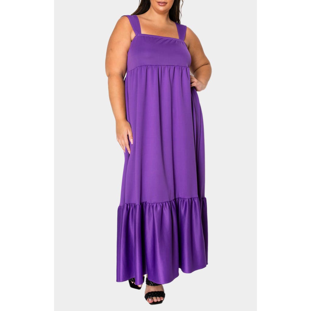 L I V D Angelika Ruffle Hem Sleeveless Maxi Dress in Purple  product