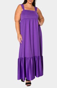 L I V D Angelika Ruffle Hem Sleeveless Maxi Dress