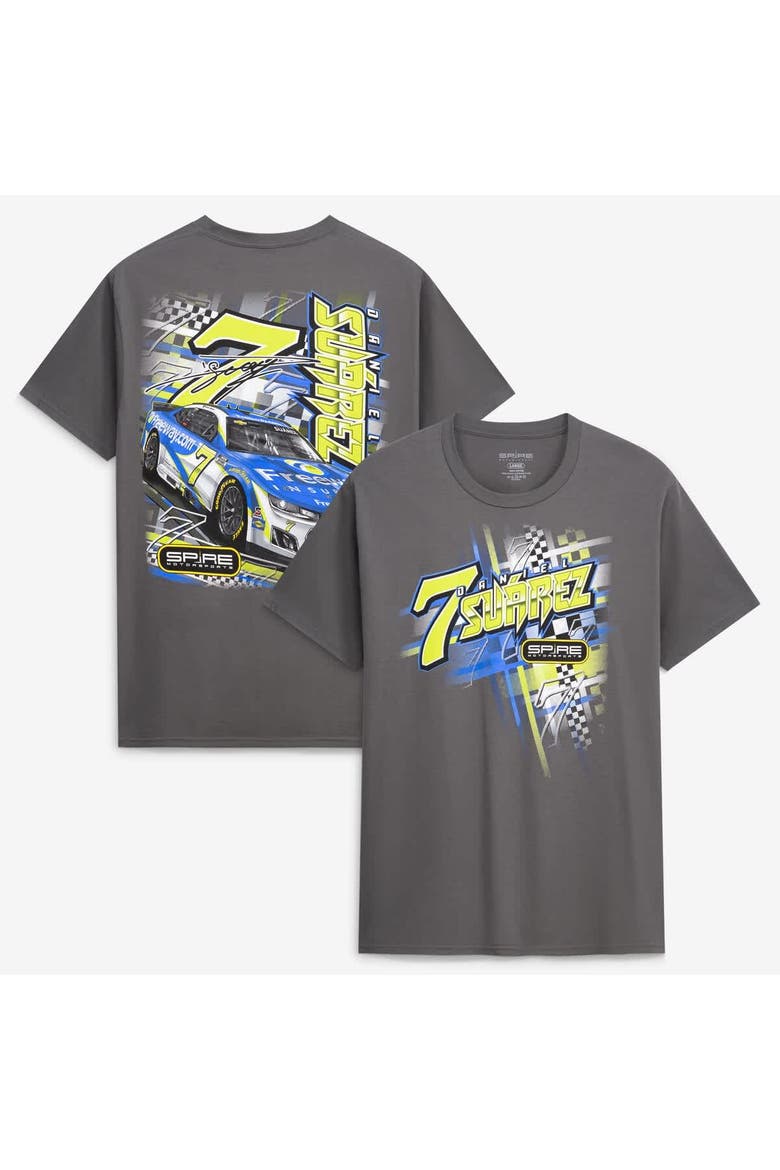 Men's Spire Motorsports  Charcoal Daniel Suarez #7 Freeway Insurance T-Shirt, Main, color, Charcoal