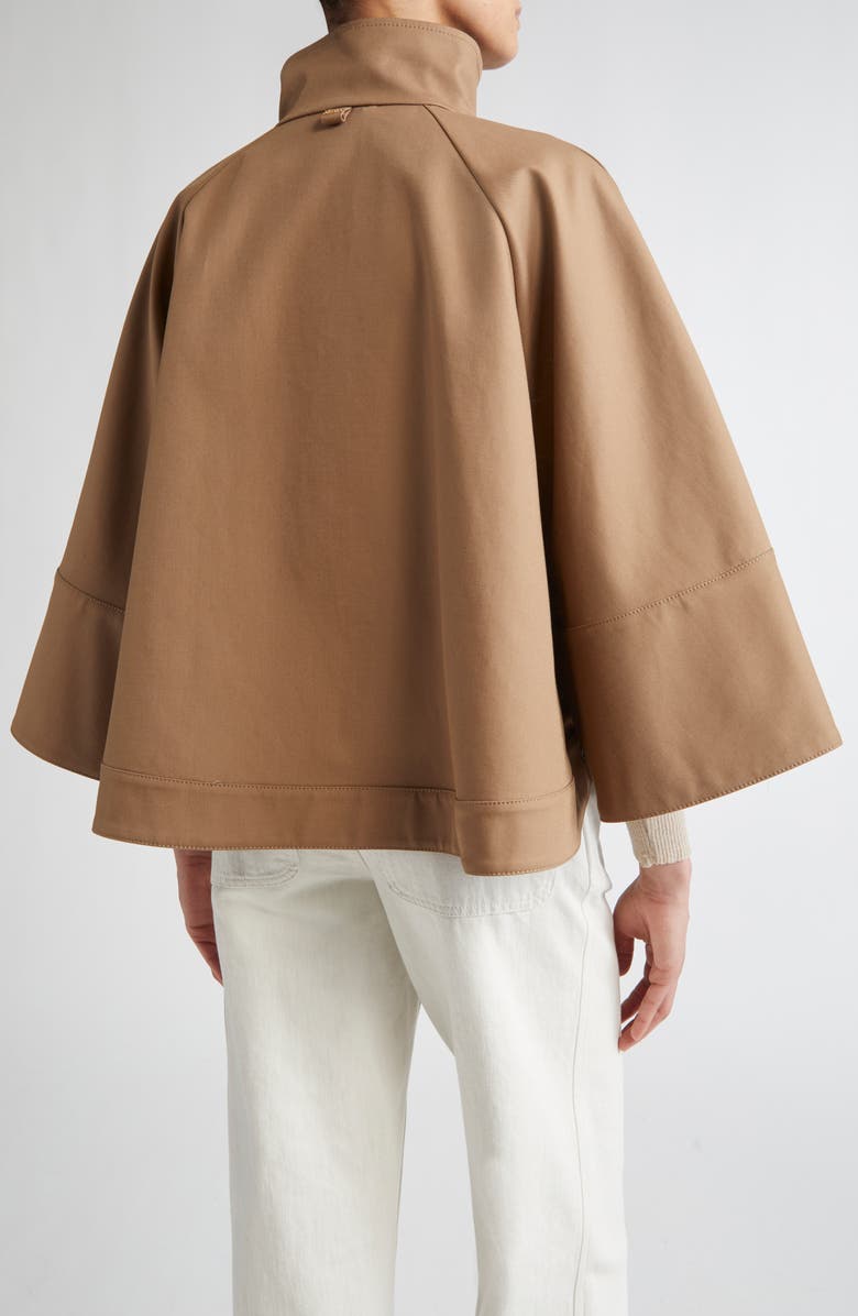 Max Mara Fulcro Water Repellent Cotton Gabardine Cape, Alternate, color, Coloniale