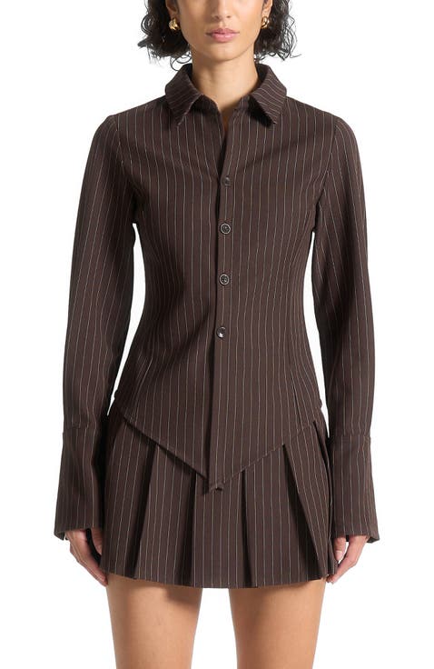 Sonia Pinstripe Angled Shirt