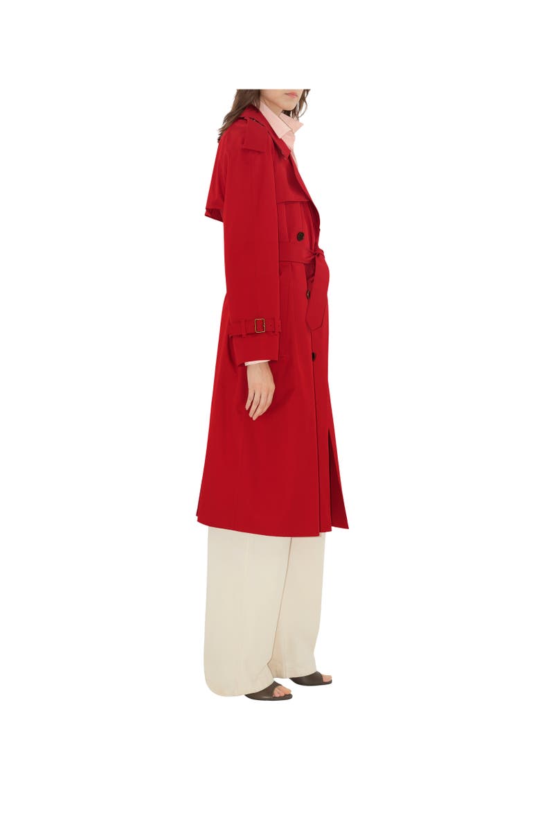 Burberry Long Castleford Trench Coat, Alternate, color, Currant Red
