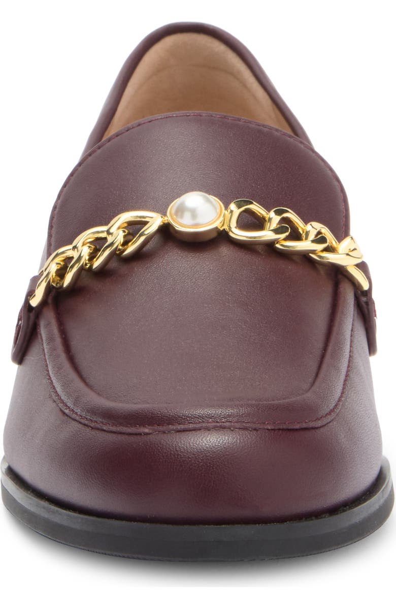 Stuart Weitzman Owen Pearl Chain Loafer, Alternate, color, Cabernet