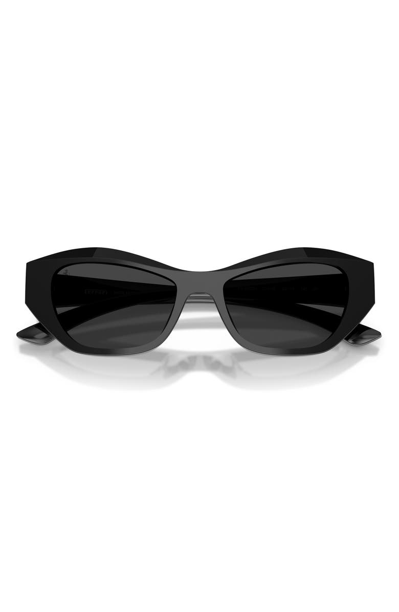 Ferrari 53mm Polarized Cat Eye Sunglasses, Alternate, color, Black Shiny / Polar Black