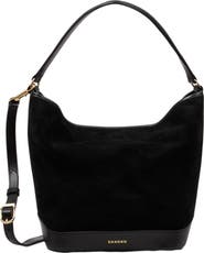 SANDRO Soft suede shopping bag