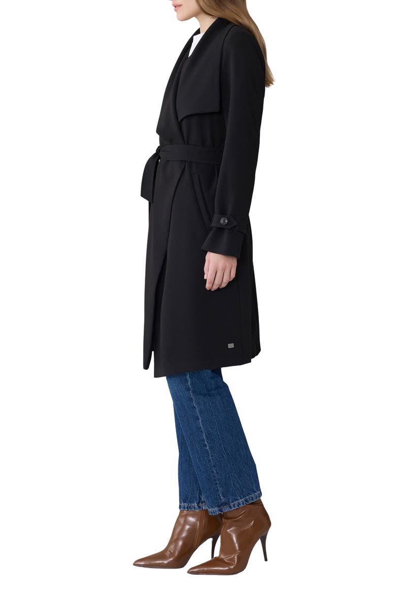Olivia Trench Coat, Alternate, color, BLACK