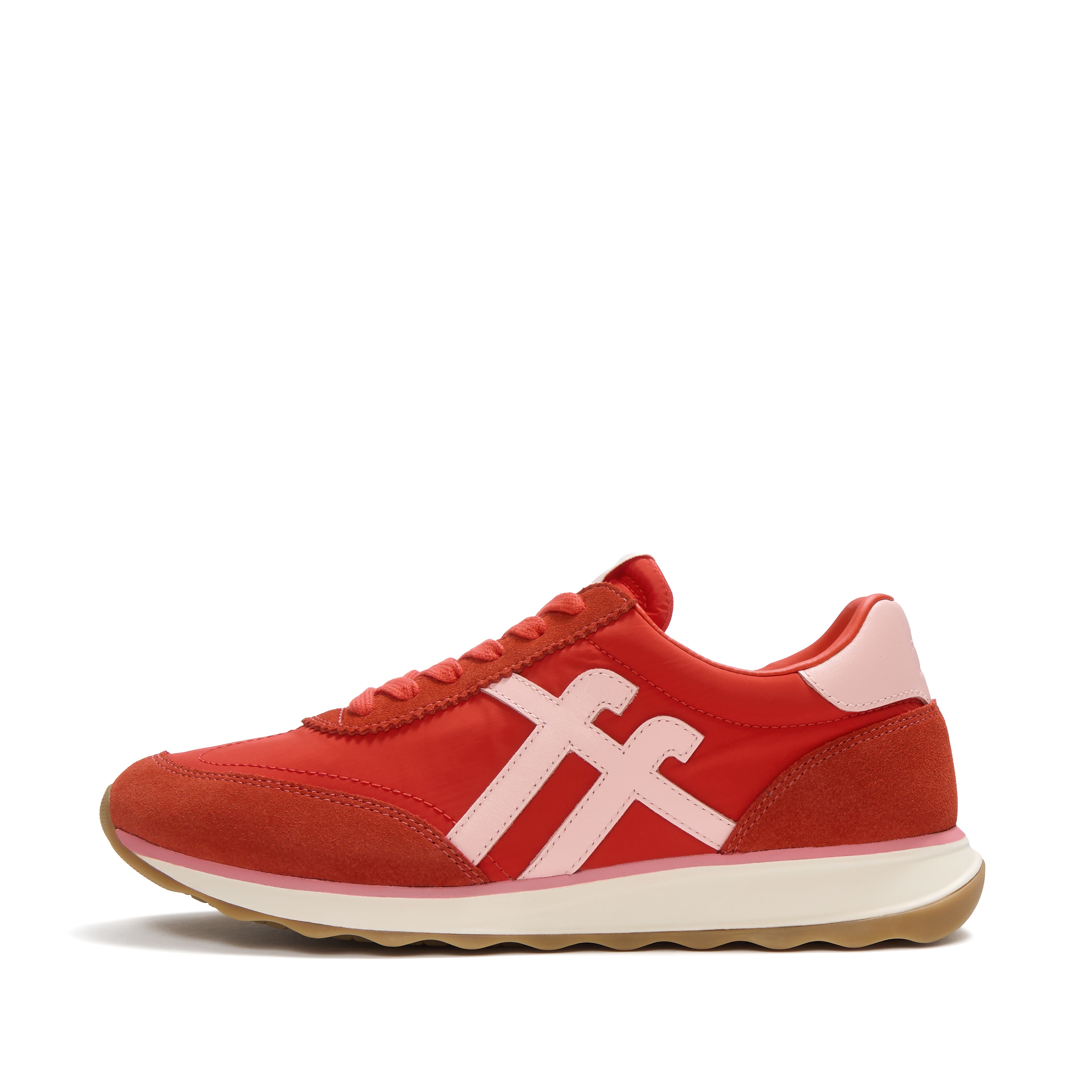 Retro-Q FF Fabric Suede Sneakers, Alternate, color, Cherry Tomato/Warm Pink
