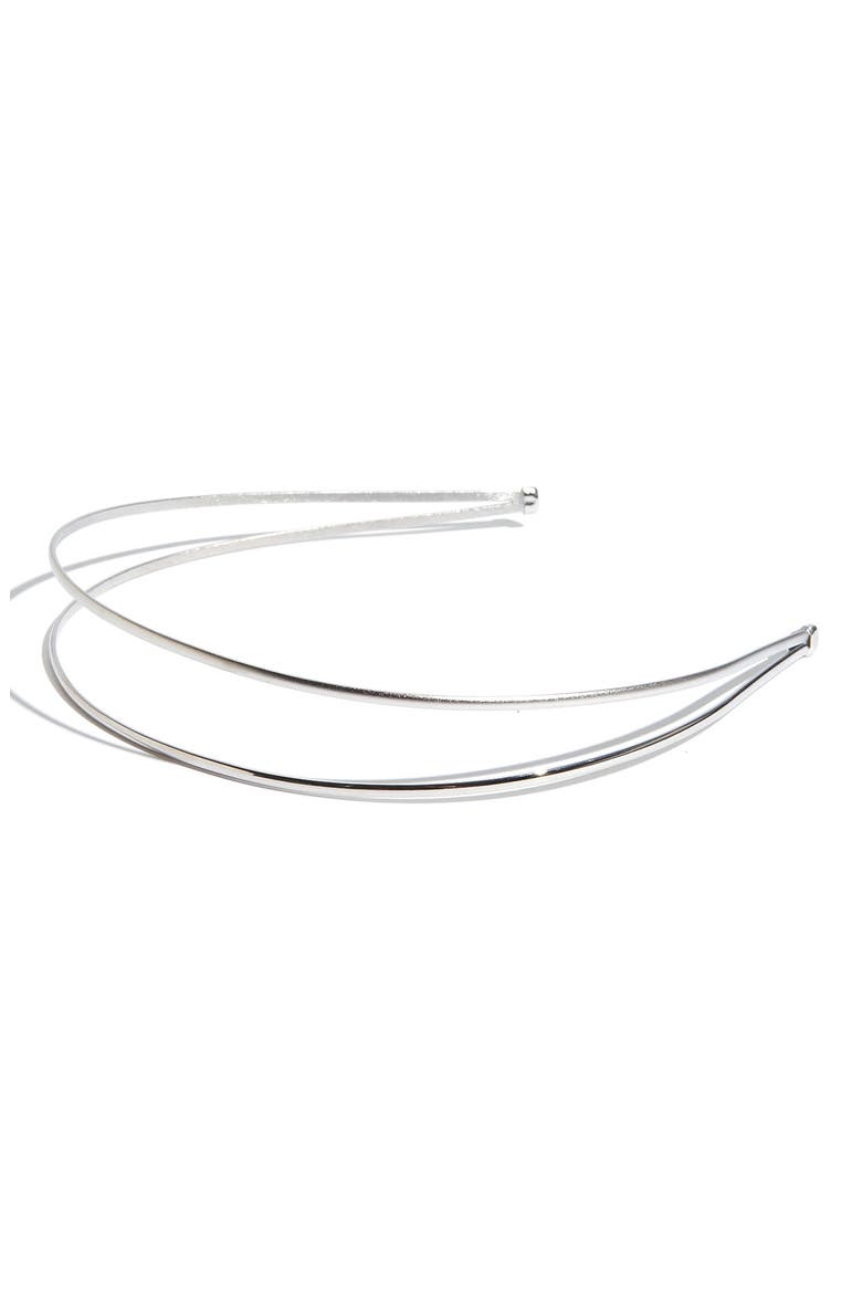 Double Arch Headband, Main, color, 2 TONE SILVER