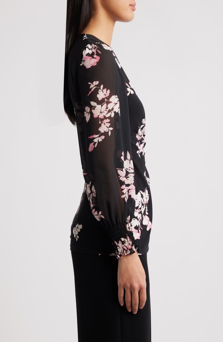 Anne Klein Print Wrap Top, Alternate, color, 