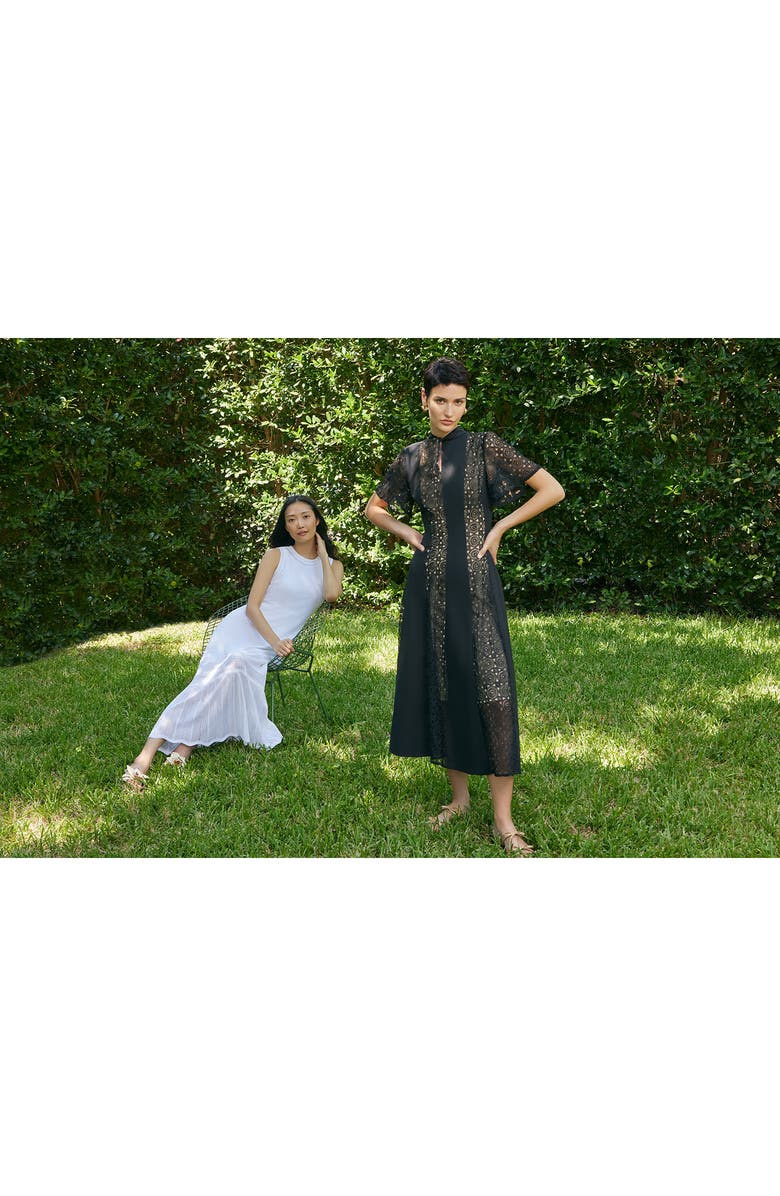 Misook Modern Fit Pointelle Midi Dress, Alternate, color, White