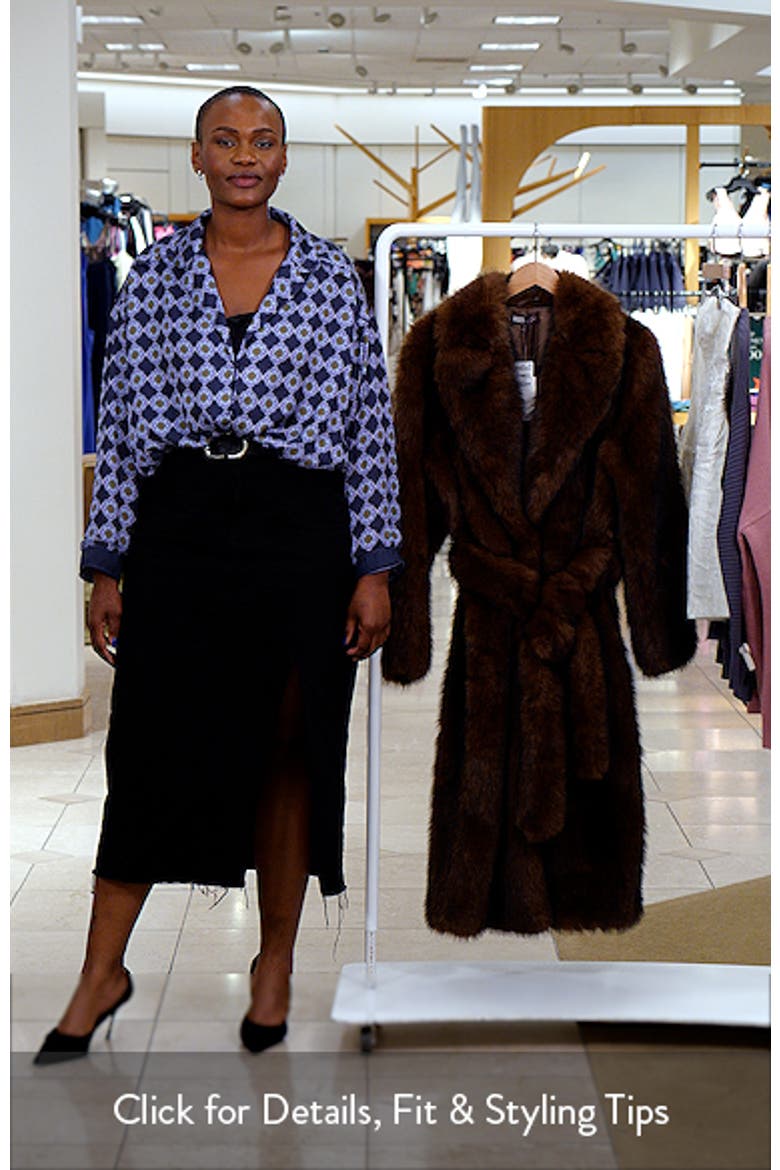 x Sara Walker Diana Faux Fur Wrap Coat (Women) | Nordstrom
