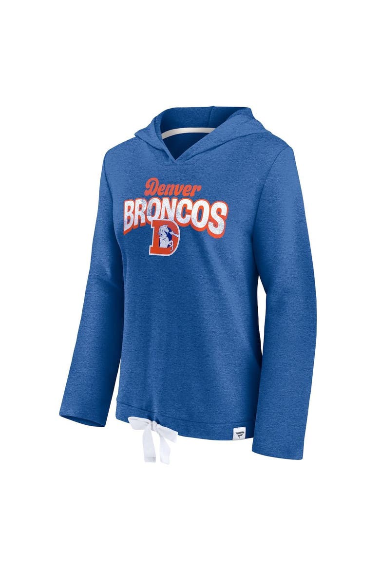 Women's Fanatics Branded Heathered Royal Denver Broncos First Team Flowy Pullover Hoodie, Alternate, color, Heather Royal