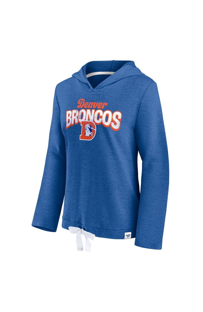 FANATICS Women's Fanatics Branded Heathered Royal Denver Broncos First Team Flowy Pullover Hoodie, Alternate, color,