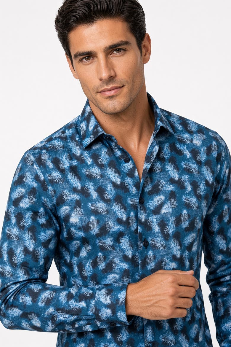 Speaks Print Button-Up Long Sleeve Shirt, Alternate, color, Multicolor