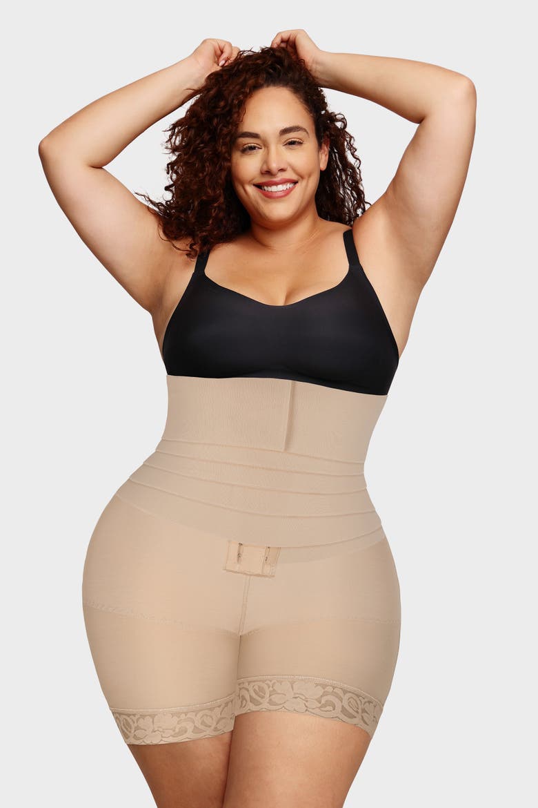 AirSlim 2-In-1 High-Waisted Booty Lift Shaper Shorts, Alternate, color, Warm Khaki