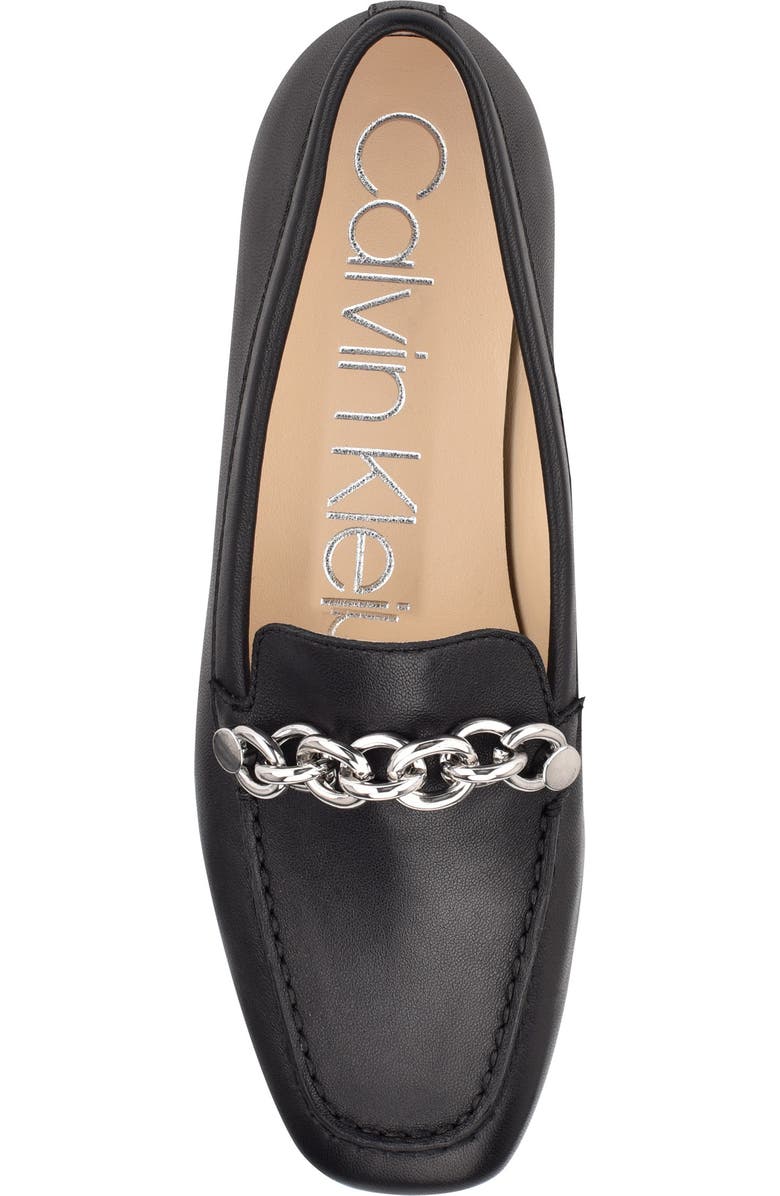 Calvin Klein Elanna Leather Chain Link Loafer, Alternate, color,