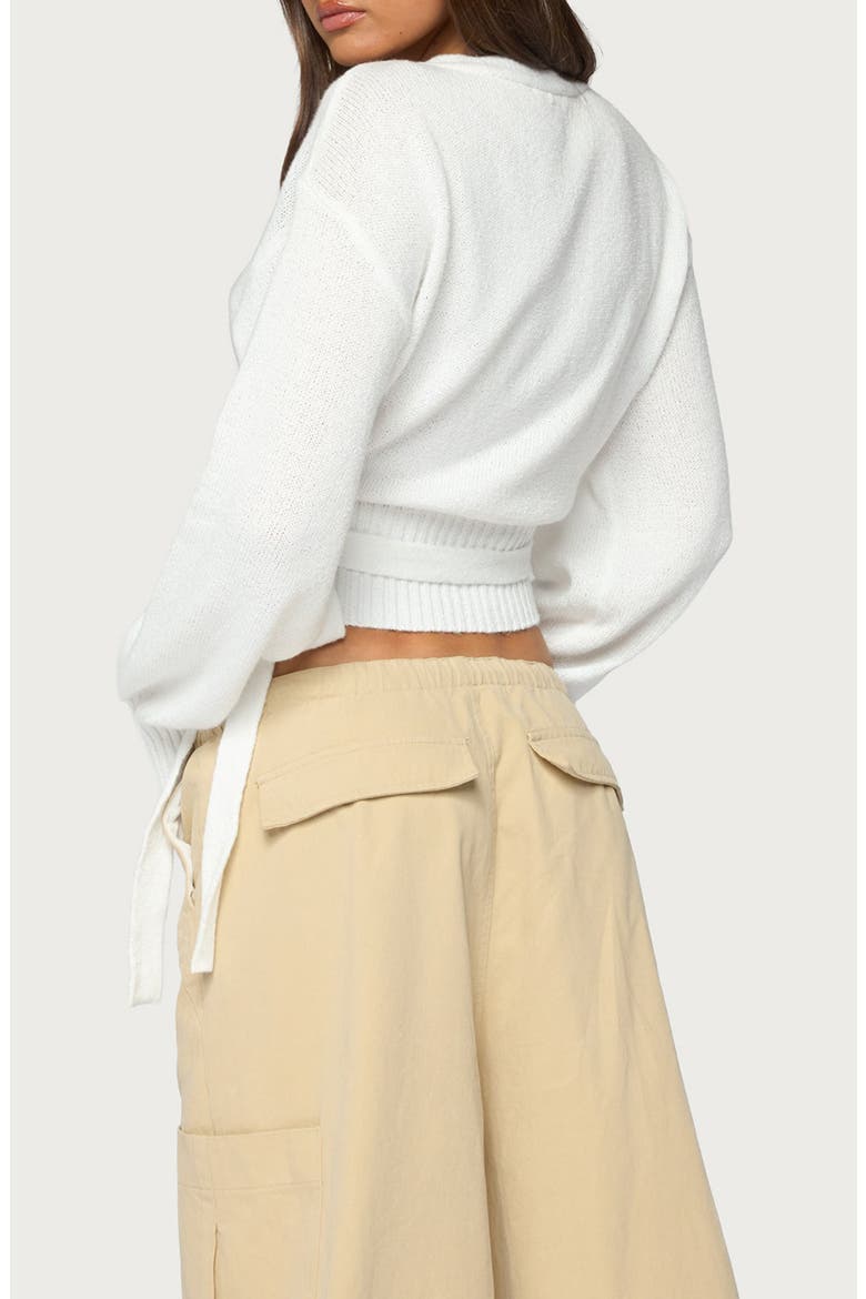 Stella Wrap Knit Cardigan, Alternate, color, WHITE
