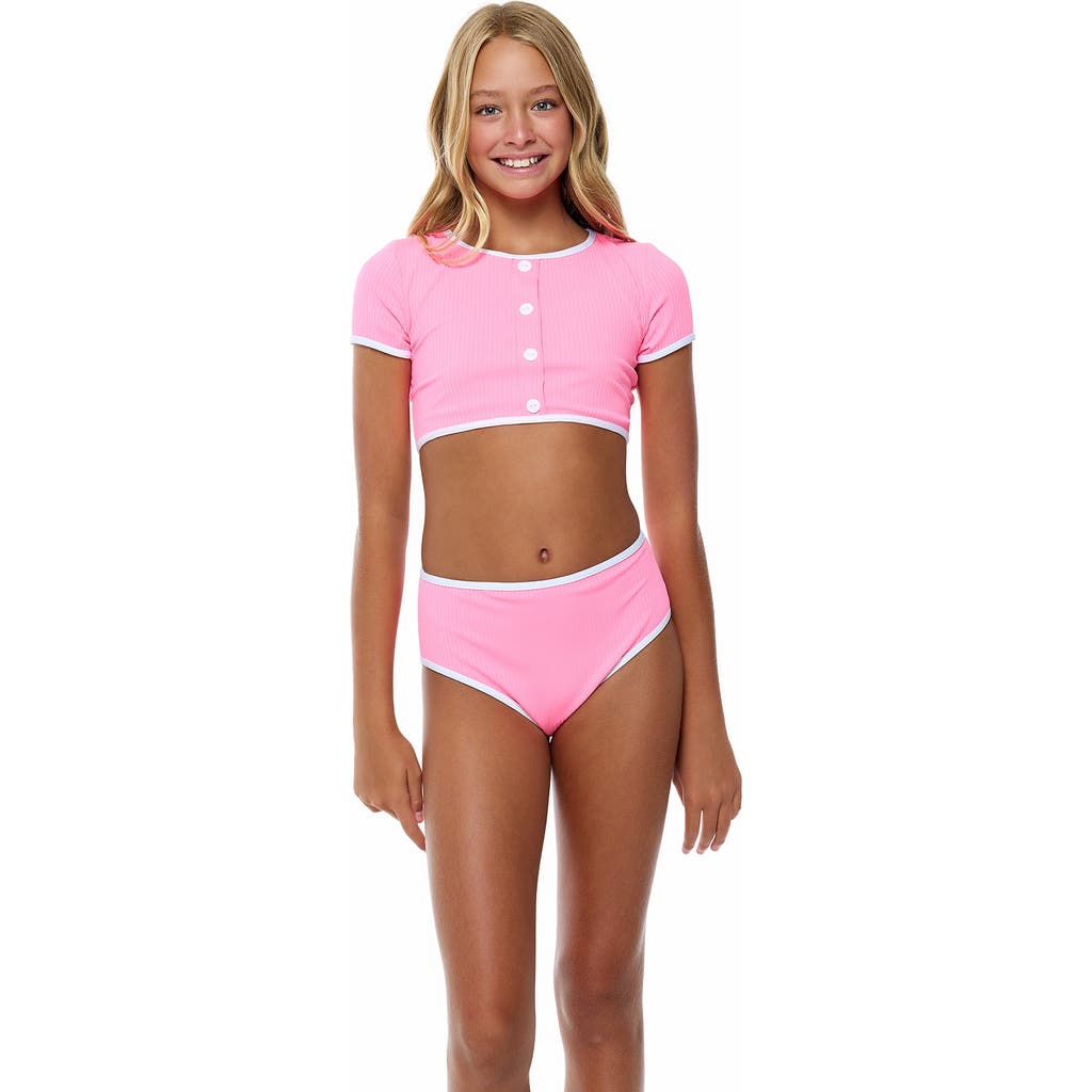 BEACH LINGO BEACH LINGO KIDS' COCO RIB TWO-PIECE SWIMSUIT