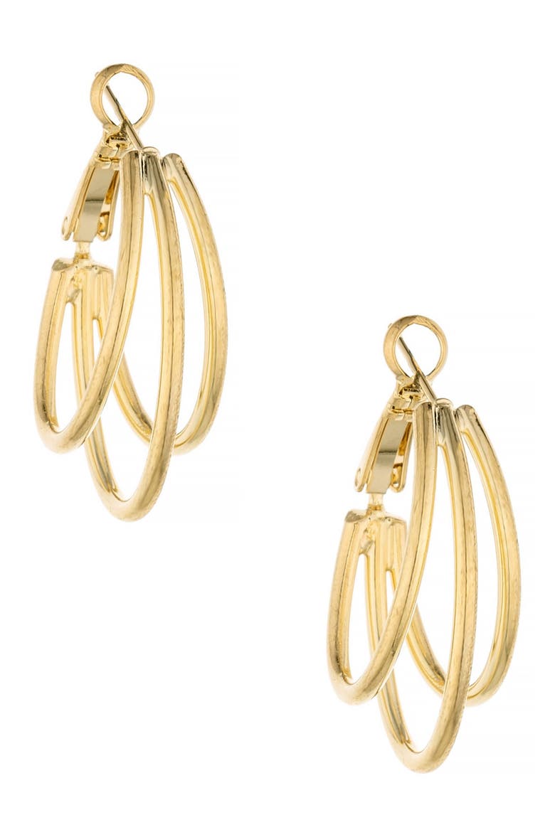 Classic Triple Hoop Earrings, Main, color, GOLD