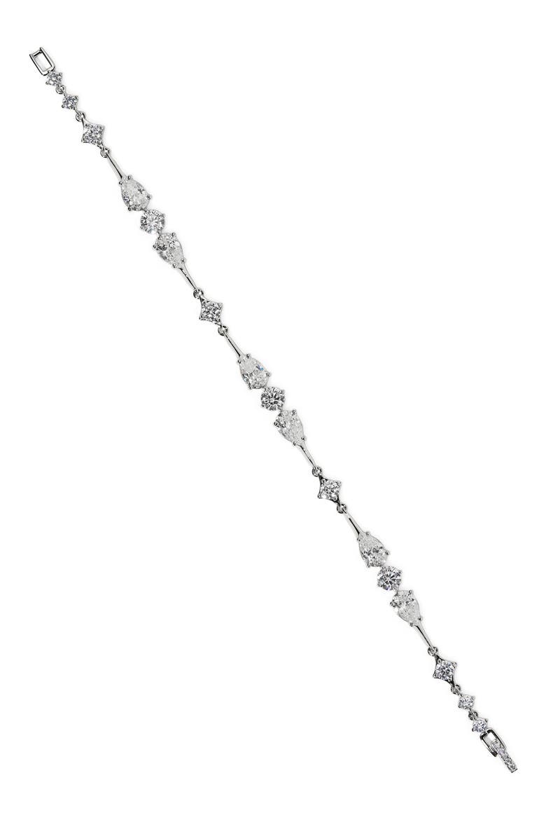 Hera Cubic Zirconia Line Bracelet, Main, color, RHODIUM