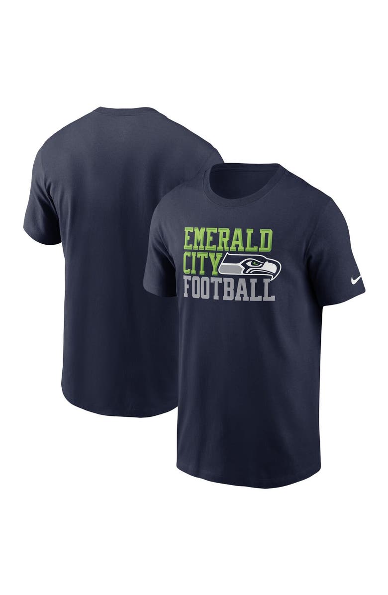 Nike Men's Nike College Navy Seattle Seahawks Hometown Collection Emerald City T-Shirt, Main, color, Navy